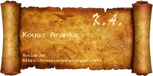 Kousz Aranka névjegykártya