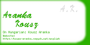 aranka kousz business card